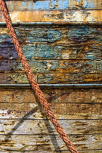 texture, wood, peeling paint, old wood, rope