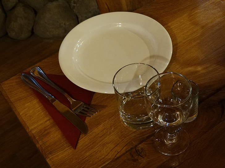 servering, plate, glass, tabell
