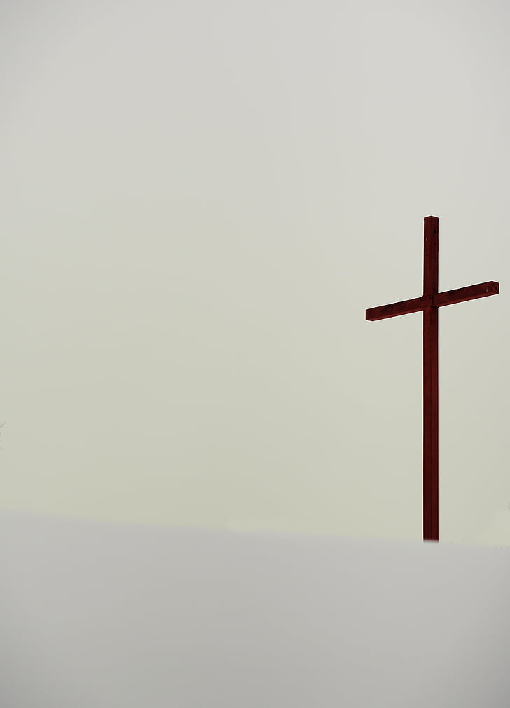 marrom, de madeira, Cruz, dia, religião, cristão, Católica