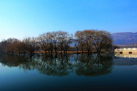 Els aiguamolls de rierol occidental, el paisatge, vista sobre el llac