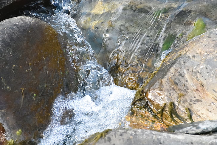 river, water stream, creek, rocks, brook, movement, extremadura