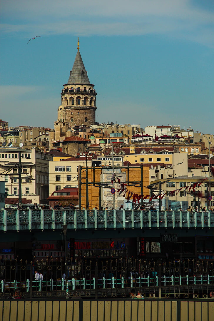 istanbul, turkey, galata tower, bridge