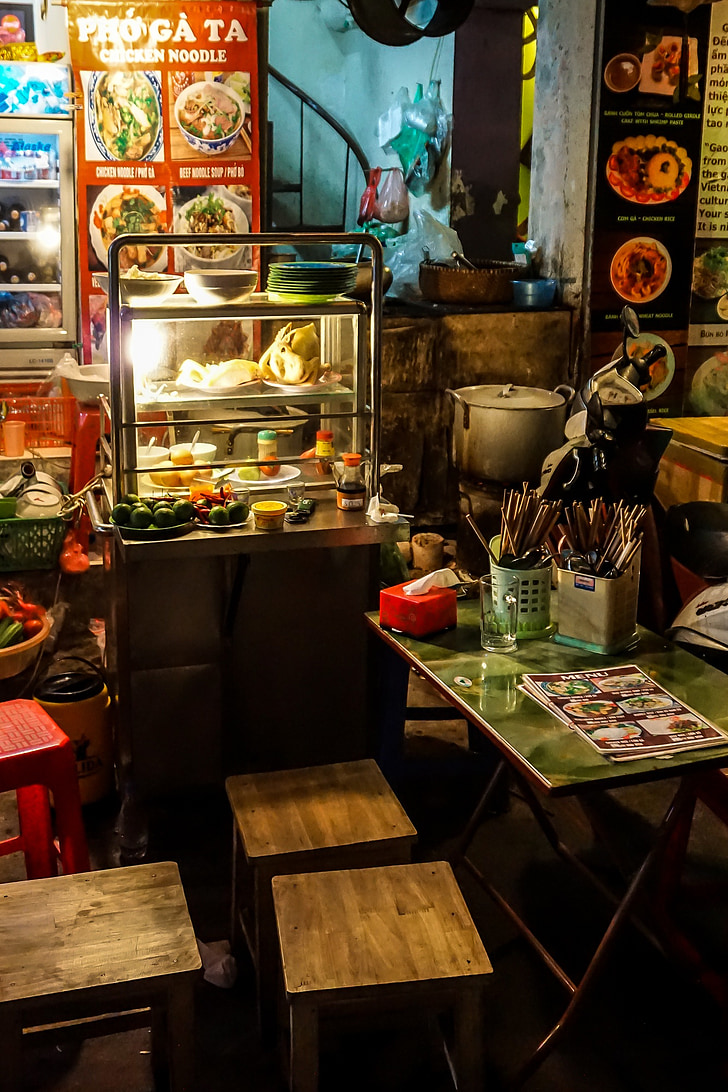 ulica hrano, Hanoi, Vietnam, tradicionalni, kulture, trg, kuhinje