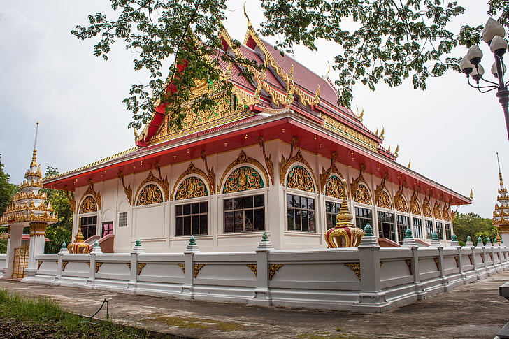 Thaiföld, Wat, templom, Isaan, ubolratana, vallás, buddhizmus