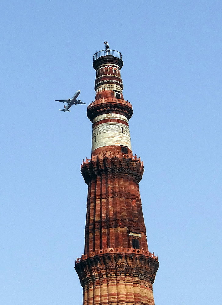 Qutab minar, monumento islámico, la UNESCO Patrimonio de la humanidad, Delhi, Monumento, trabajos en piedra, Pilar