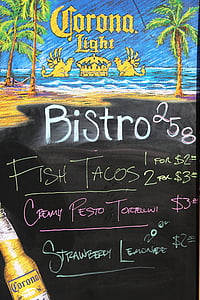 menu, bistro, chalkboard, blackboard, restaurant, eating, sign