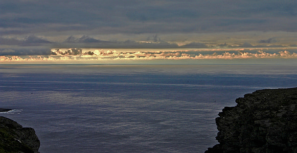 Cabo Norte, Horizon, nuvens, mar, humor, céu, oceano
