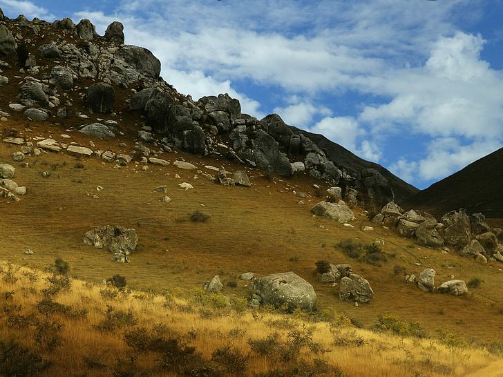 岩, ニュージーランド, 山, 自然, 風景, トップ ビュー, ビュー