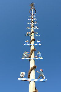 Majski stup, tradicija, Bavaria, Majski stup postavljen, Bavarske tradicije