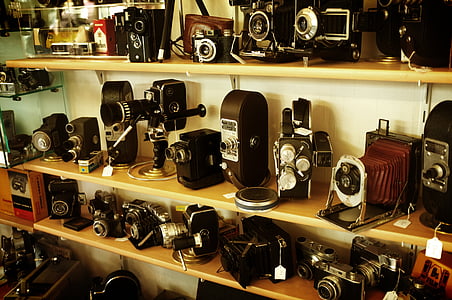 kamera, klasik, peralatan, di dalam ruangan, industri, lensa, mewah