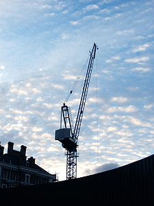 Crane, ville, construction, urbain, industriel, bâtiment, haute