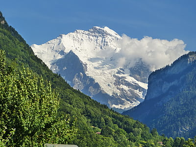 Devica, vizija, regiji Bernese oberland, gore, krajine, sneg, glavni