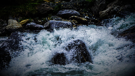 cold, flow, motion, nature, outdoors, rapids, river