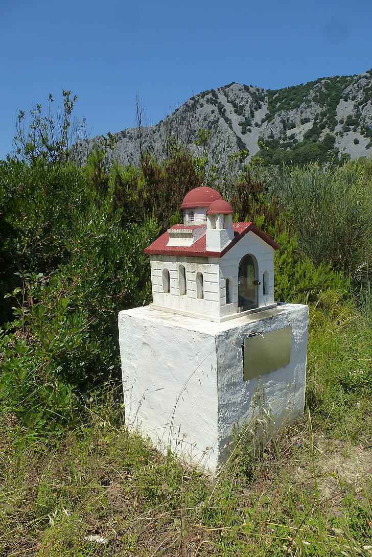 Griechenland, Wegweiser, Kirche als Lane marker, Griechische Kirche