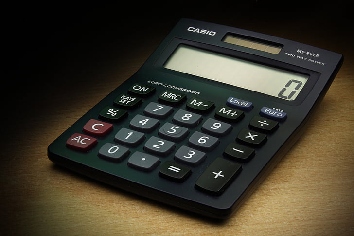 Kalkulačka, Výpočet, Casio, nula, peníze, obchodní, financování