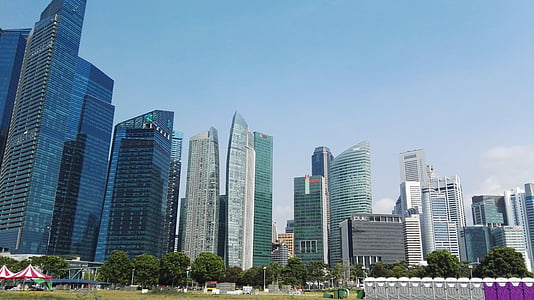 Singapur, yüksek binalar, modern