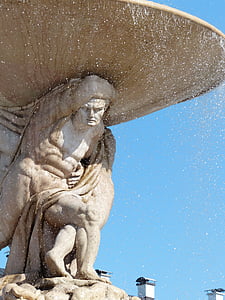 пребиваване фонтан, фонтан, вода, residenzplatz, фигура, каменна фигура, тегло