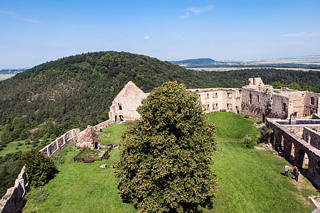 Schloss, Ruine, im Mittelalter, Thüringen-Deutschland