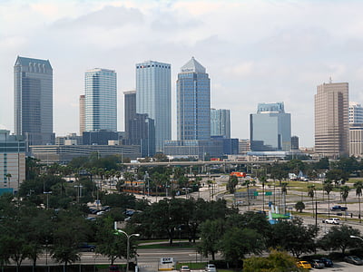 Tampa, Panorama, Florida, město, Panoráma města, městské panorama, Městská scéna