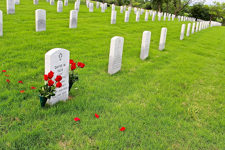 kyrkogård, militära, kyrkogården, Memorial, soldat, kriget, gravsten