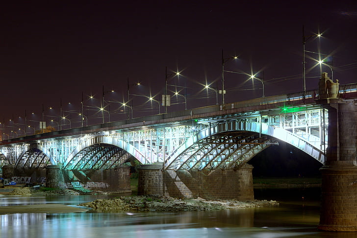 Bridge, Warszawa, ponyer, den Fremhævede, Polen, viadukten, Wisla
