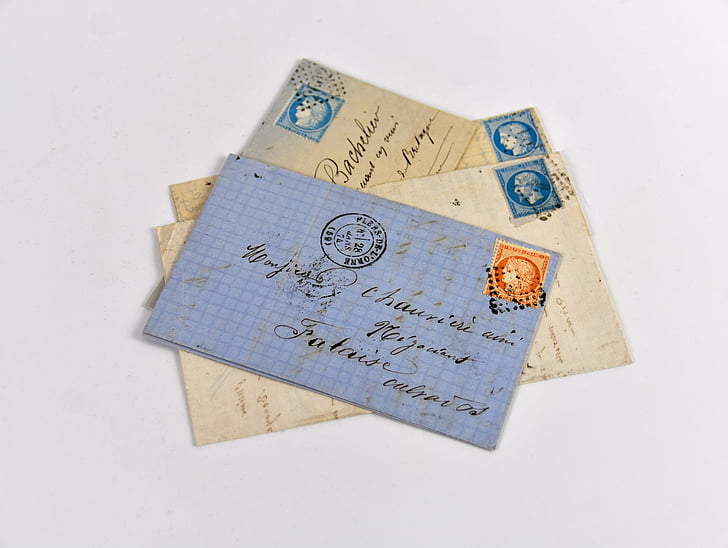 old letters, mail, old stamps, philately, collection, stamps, french stamps