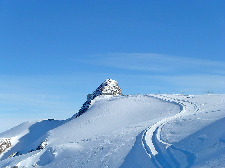 Klein matterhorn, Vinter, snø, Alpene, Sveits, Zermatt, Ski