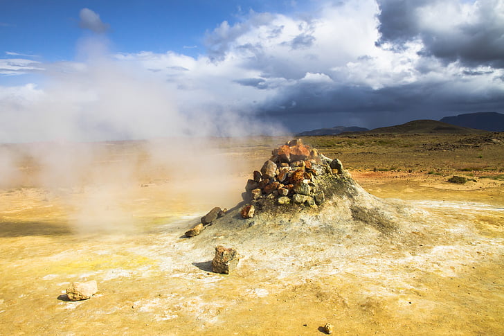 Island, väävel, Steam, Volcano ala, Heiss, volcanism, mivatn