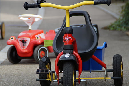 vehicles infantil, vehicles, cotxe de Bobby, Tricicle, jugar, jugar fora, moviment