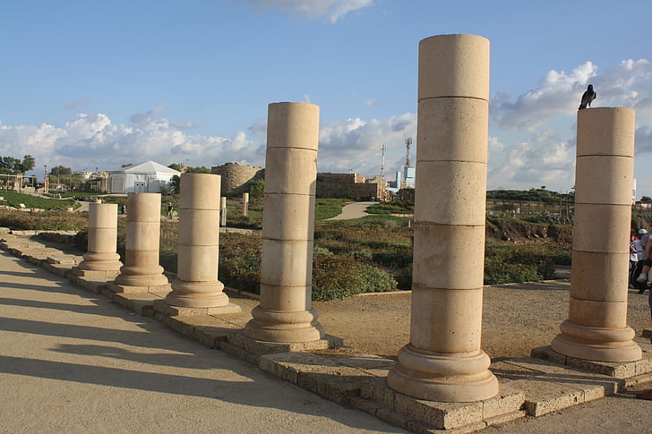 Izrael, stĺpec, Roman, Architektúra, kameň, zrúcanina, Sky