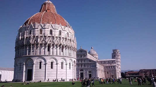 Piazza dei miracoli, Pisa, Torre, monument, kunst, verker, Toscana