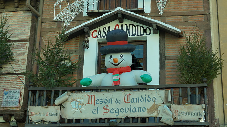Natal, boneco de neve, Segovia, Candido, ornamentos, Inverno