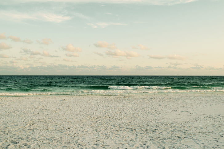 pláž, písek, oceán, voda, Já?, Příroda, Horizont