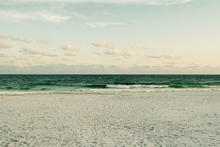 plaža, pijesak, oceana, vode, more, priroda, Horizont