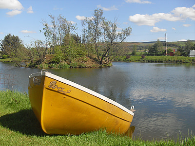bateau, bateau de pêche, nature, Loch, Ecosse