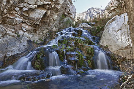 waterfall, rocks, landscape, stream, cascade, water, scenic