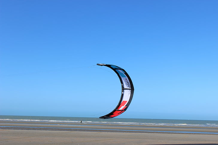 kite surf, voile, plage, mer