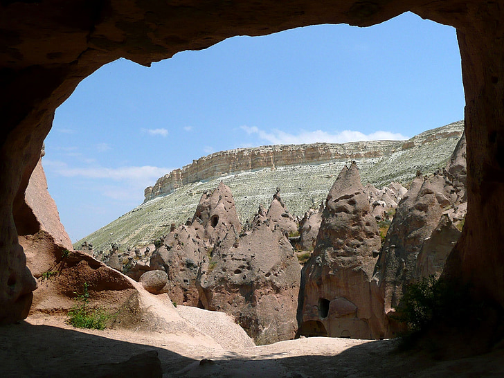 barlang, Zelve, Kappadókia, Törökország, táj, rock - objektum, természet