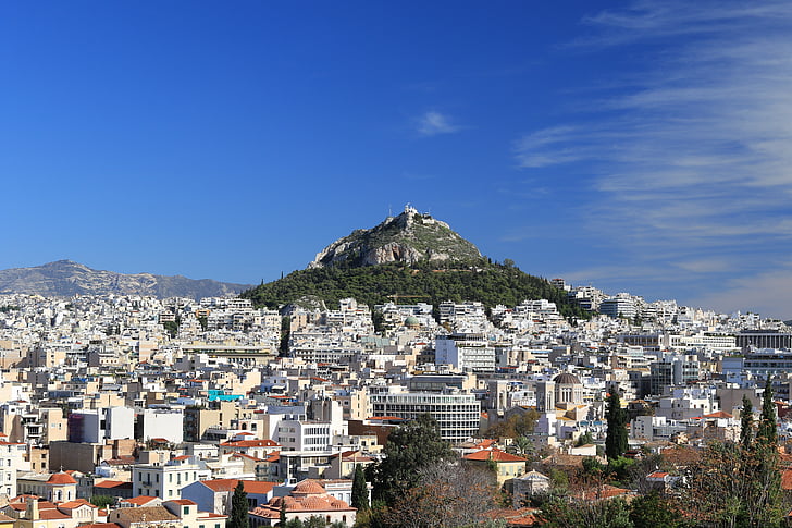 Athena, Grekland, kultur, till salu, staden, naturen, blå himmel