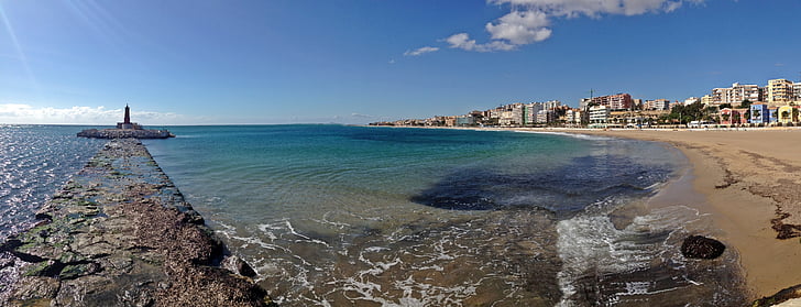 Villajoyosa, Vila joiosa, Alicante, Costa, Plaża, morze, Morza Śródziemnego