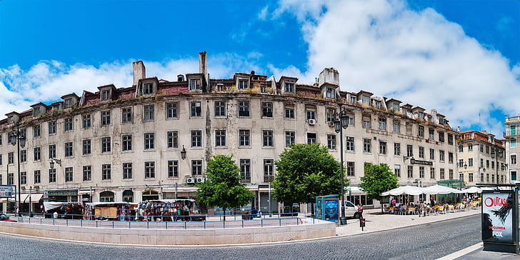 fasada, prostor, lizbonske, Portugalska, Evropi, staro mestno jedro