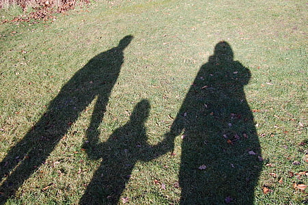 family, shadow, together, human, luck, love, relationship
