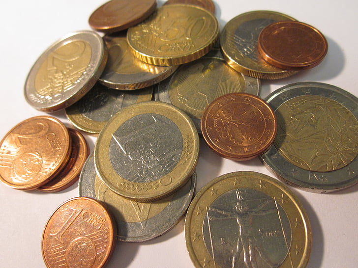 des pièces de monnaie, Euro, pièces de monnaie, pièce de monnaie, devise, Finance, entreprise