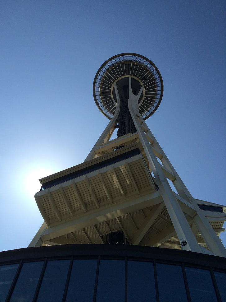 Space needle, Seattle-ben, város, hely, tű, Skyline, Washington