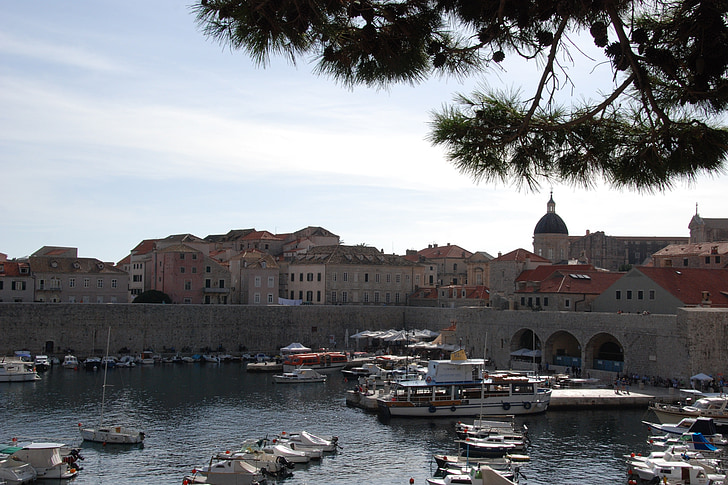 Dubrovnik, Horvátország, tenger, mediterrán, régi, víz, tengerpart