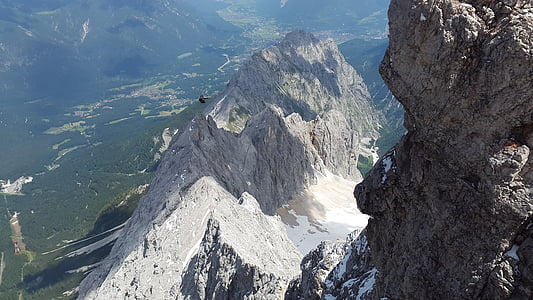 pekel dolini, Zugspitze, vrh, greben, rock ridge, Zugspitze masiva, gore