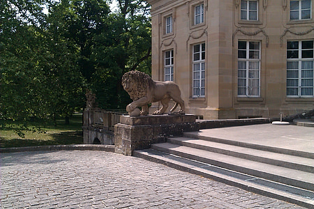 Castle, természet, oroszlán, romantikus, Ludwigsburg, Németország, romantika, hangulat