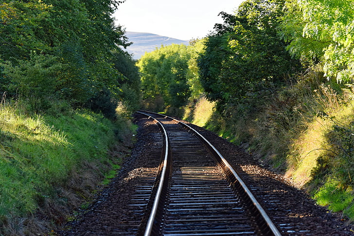railway line, rail track, railway, railroad, line, steel, metal