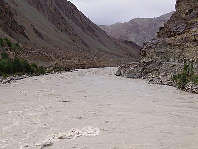 reka, dolina, Ladak, gore, Himalaji, scensko, potovanja