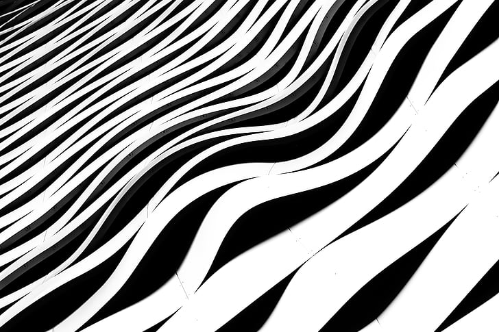 abstrak, seni, hitam, putih, hitam dan putih, bergaris-garis, pola